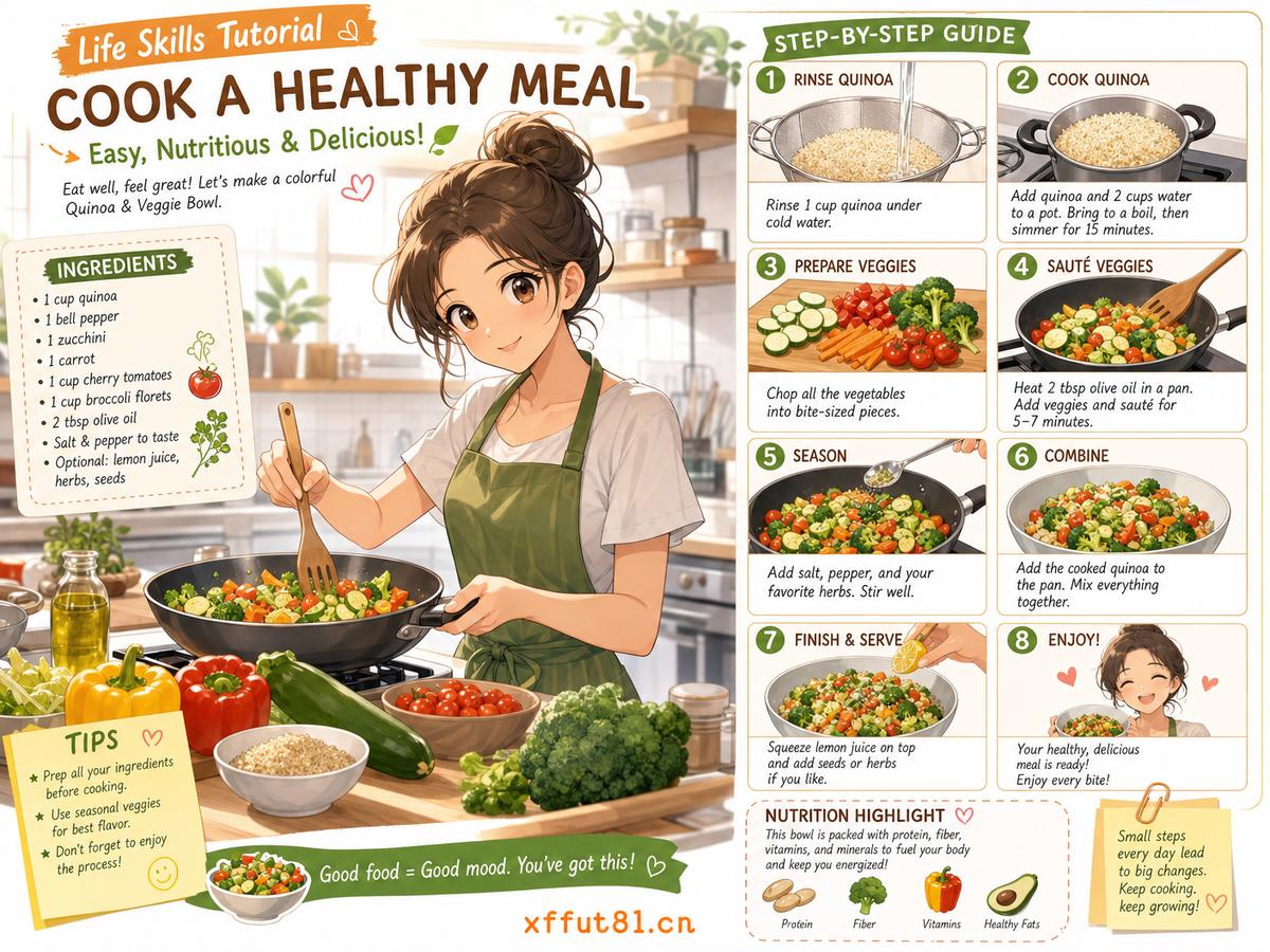 抖音风生活技能动漫-健康饮食教程